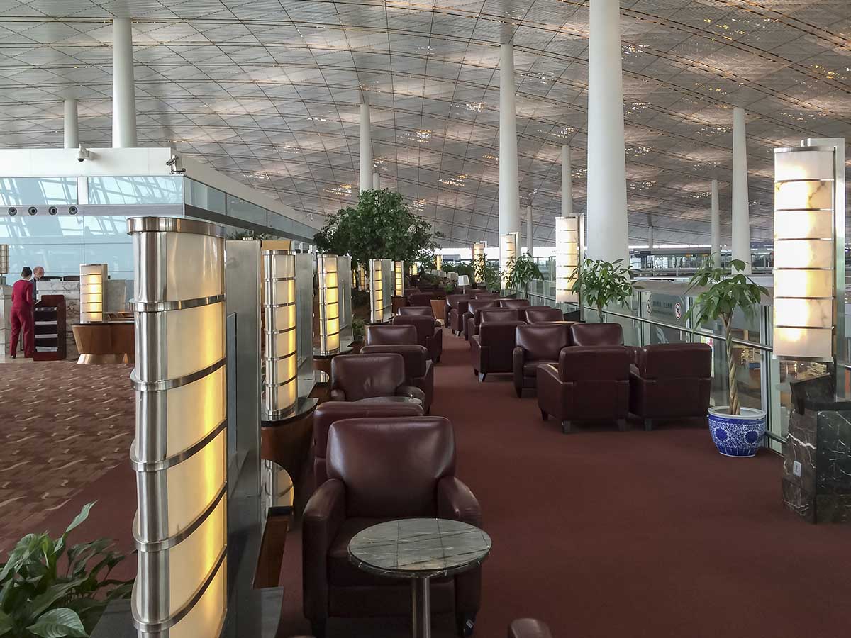 Layout of the Air China first class lounge Beijing airport