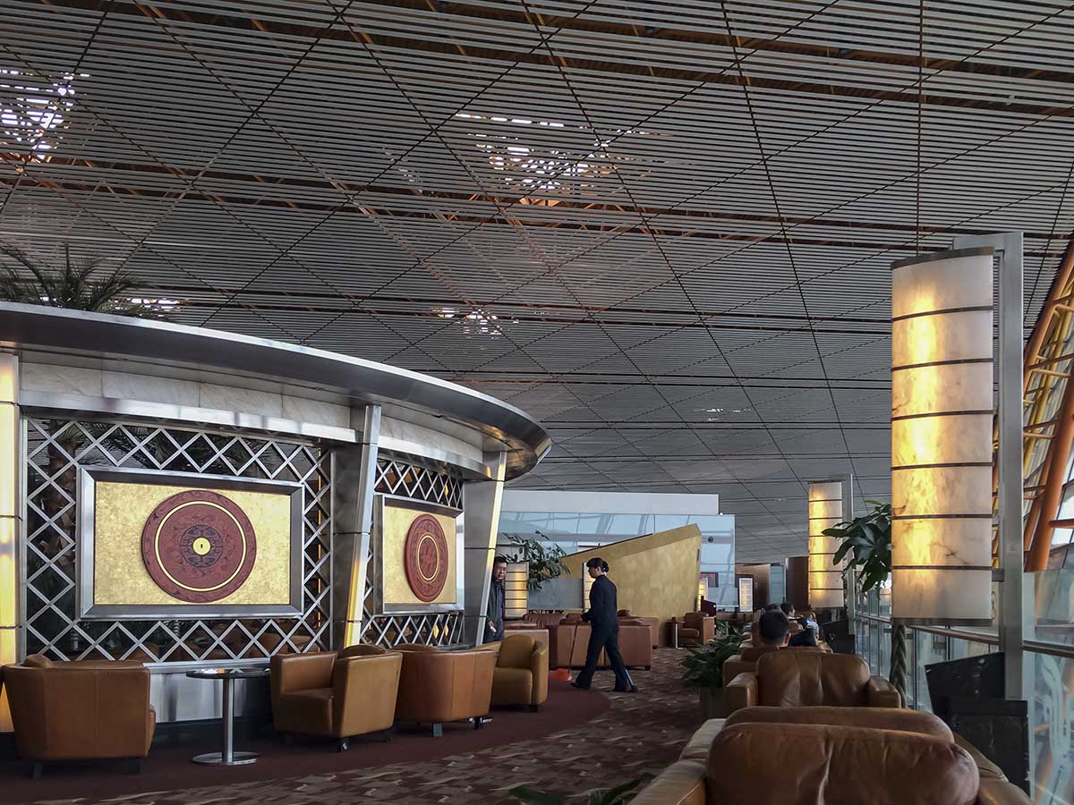 Inside of the Air China first class lounge Beijing airport