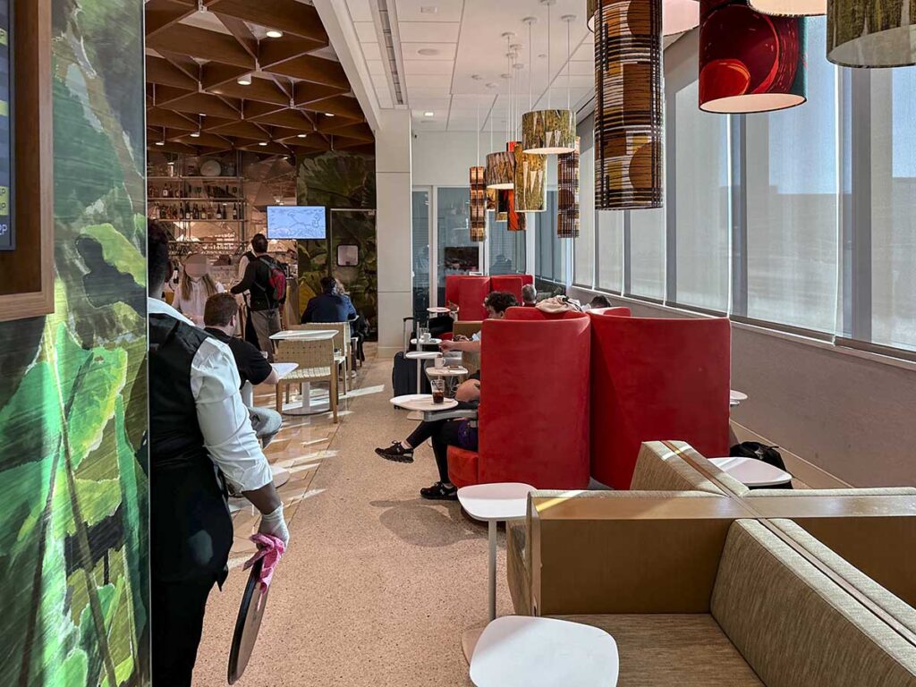 Amex Escape Lounge FLL seats next to the large windows