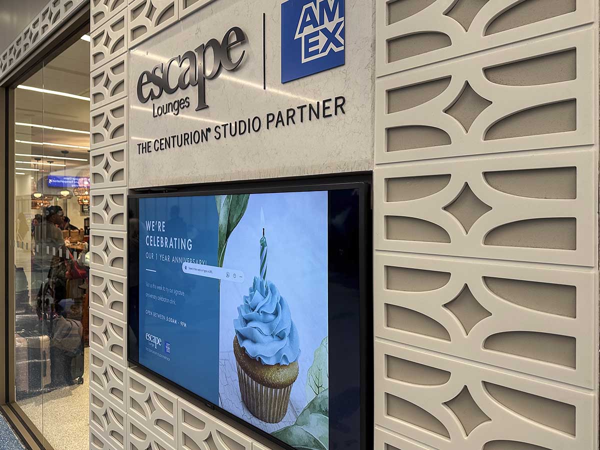 Amex Escape Lounge FLL exterior signage