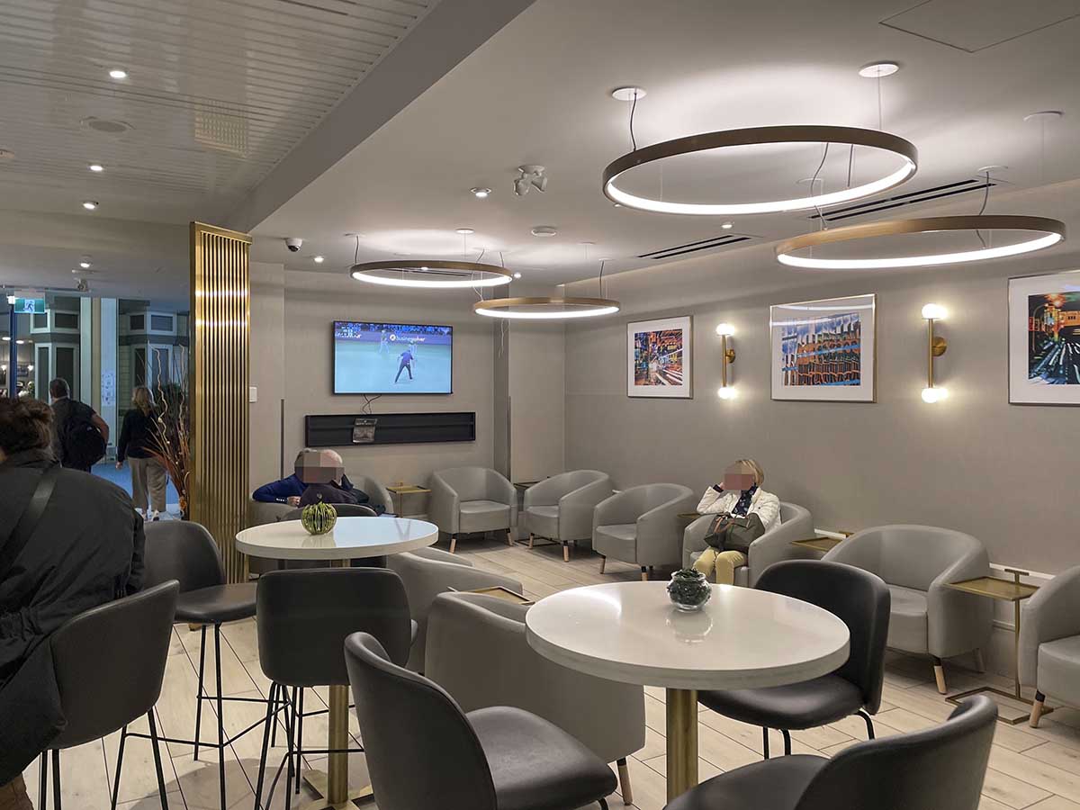 Plaza Premium Lounge YVR tables and chairs for relaxing