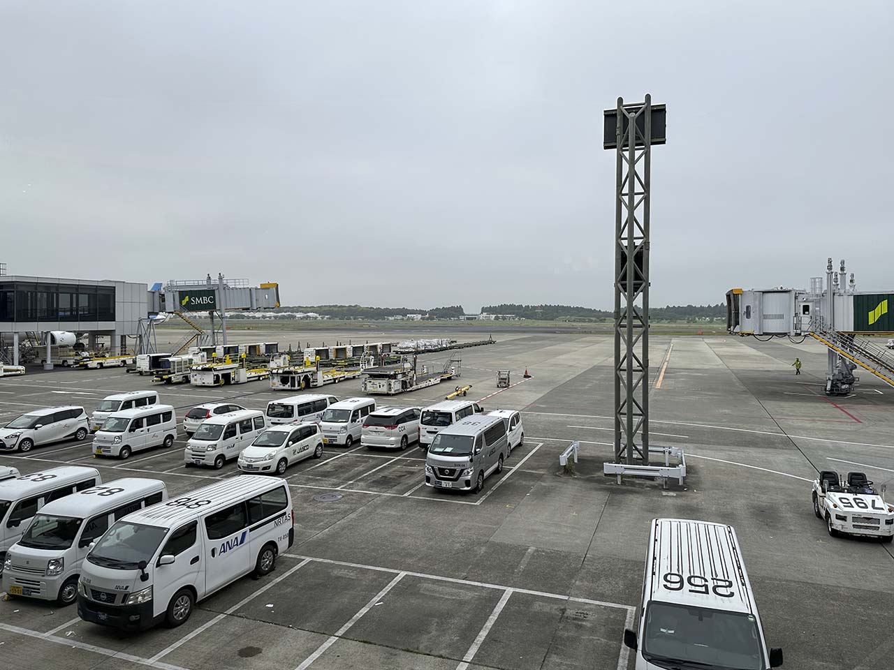 View from the windows in the Korean Air Lounge Terminal 1 Narita Airport