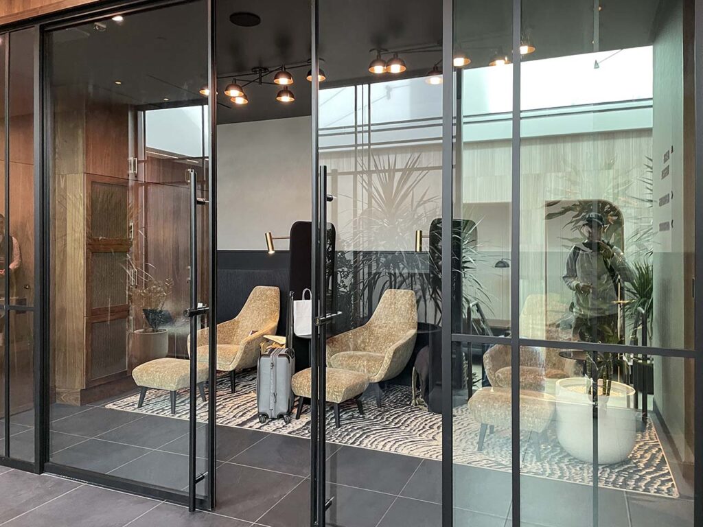 Enclosed relaxation room in the SLC Amex Lounge