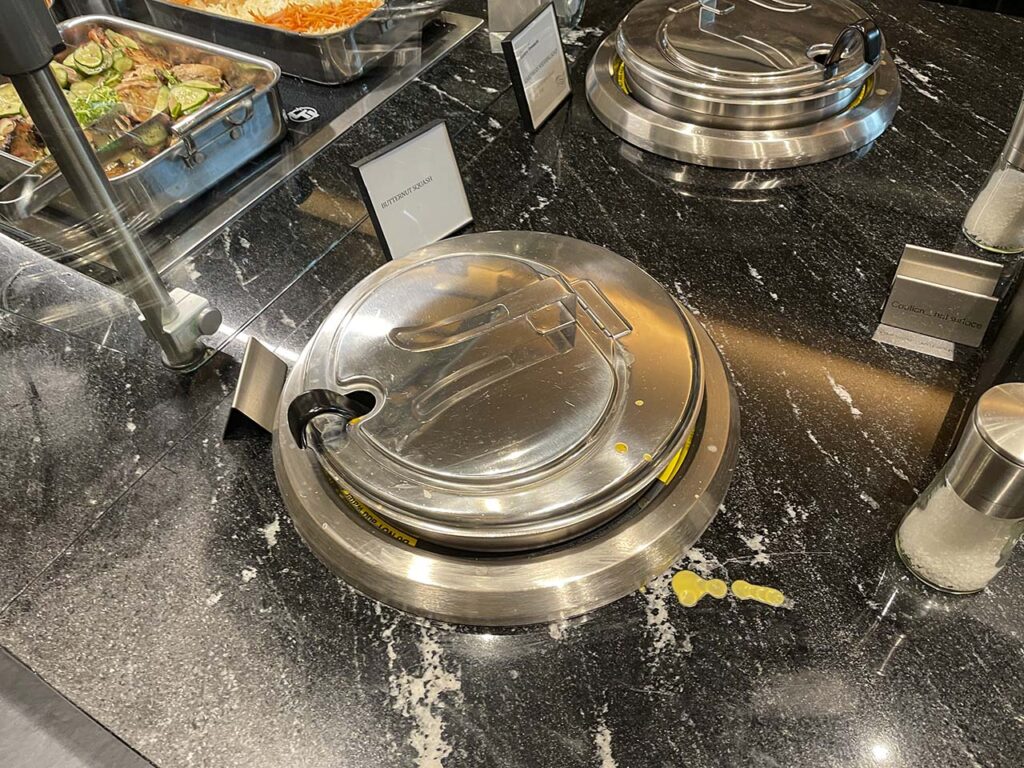 Hot soup in the SLC Amex Lounge