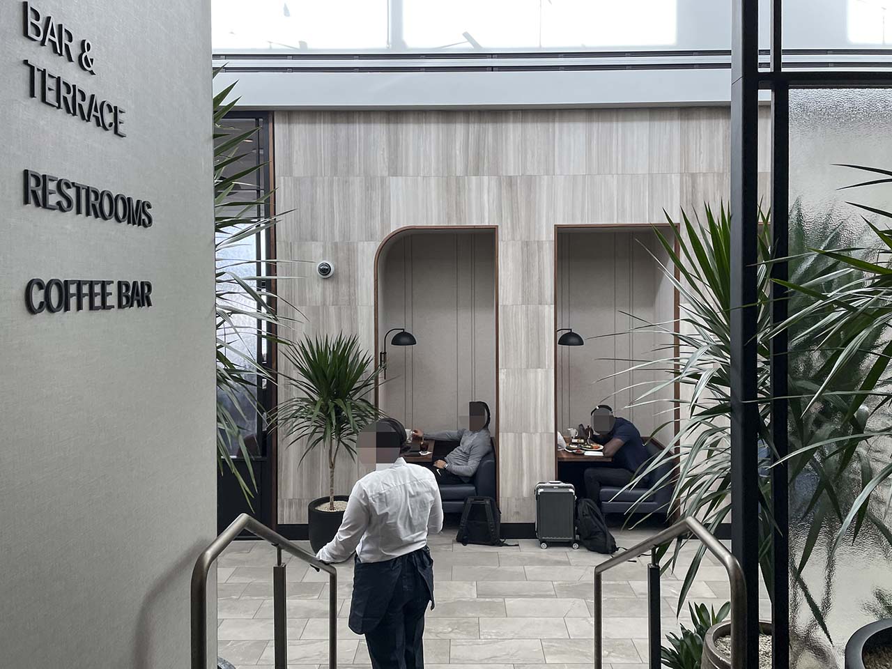Private seating areas in the SLC Amex Lounge