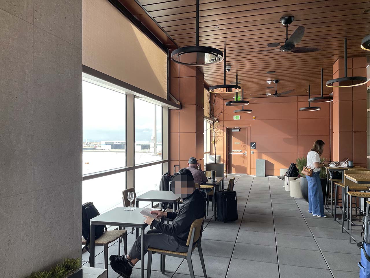 Bar and Terrace at the SLC Amex Lounge