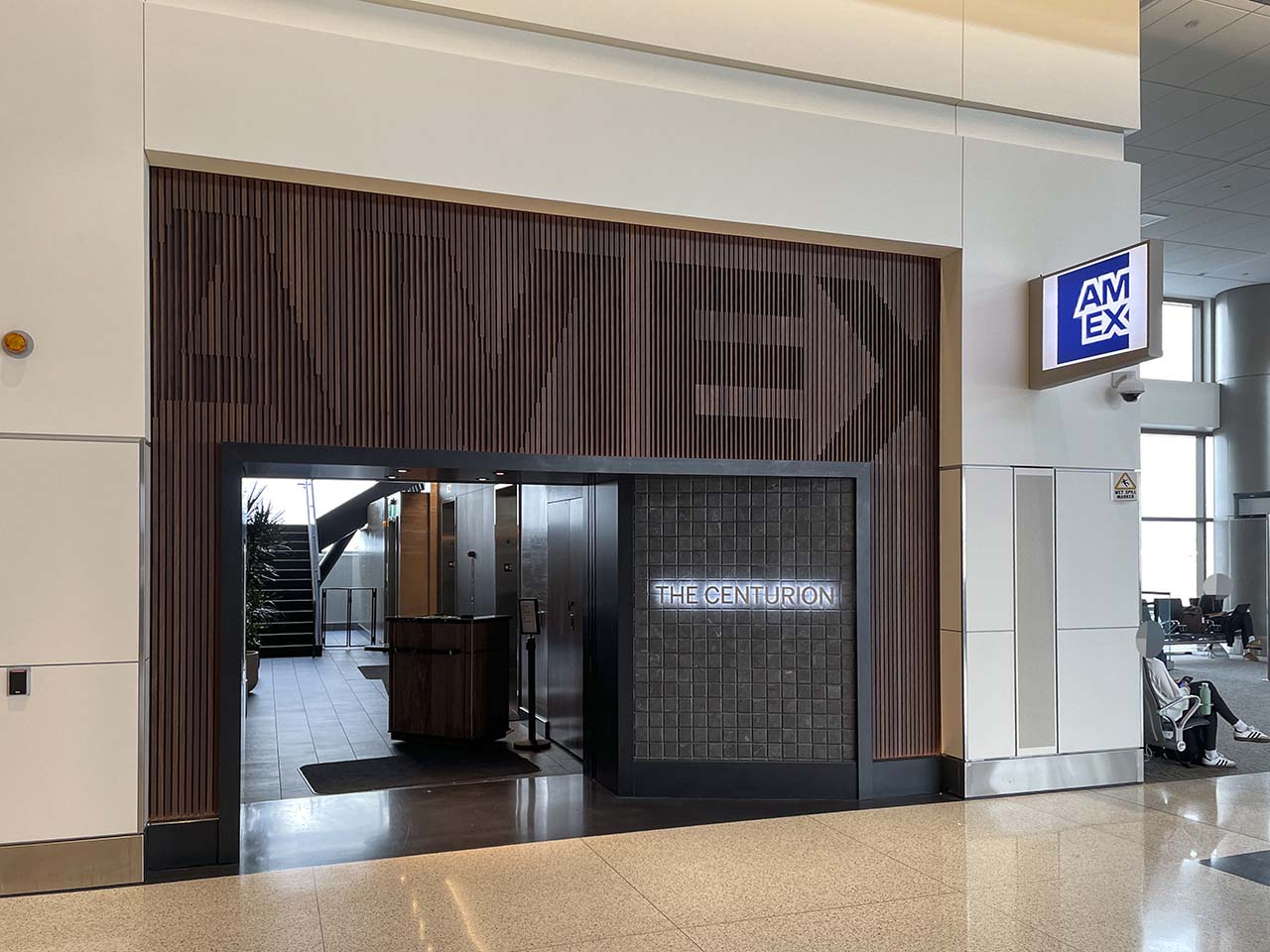 Main entrance to the American Express Centurion Lounge Salt Lake City International Airport